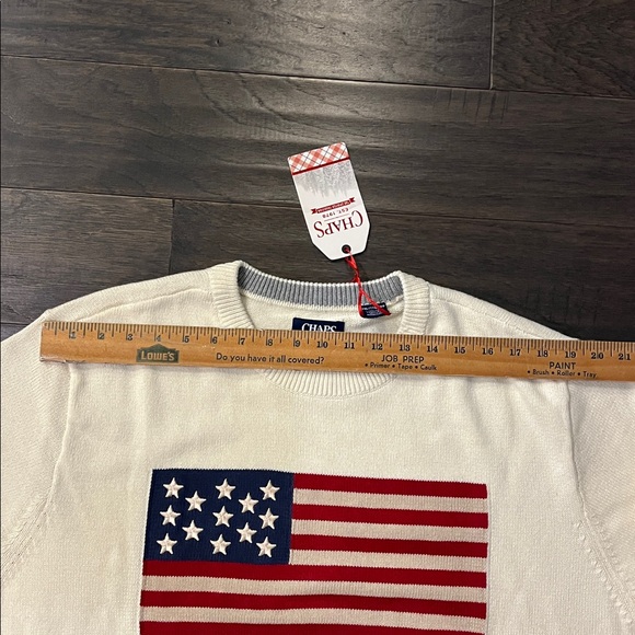 Chaps Ralph Lauren American Flag USA Sweater Crew Cream new Mens Size XXL - Picture 10 of 12